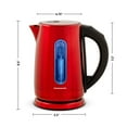 thumbnail image 6 of OVENTE Electric Hot Water Kettle 1.7 Liter, 1100 Watt Portable Stainless Steel Tea Maker with 5 Temperature Heat Control Setting Keep Warm Feature Auto Shut-Off and Boil Dry Protection, Red KS58R, 6 of 8