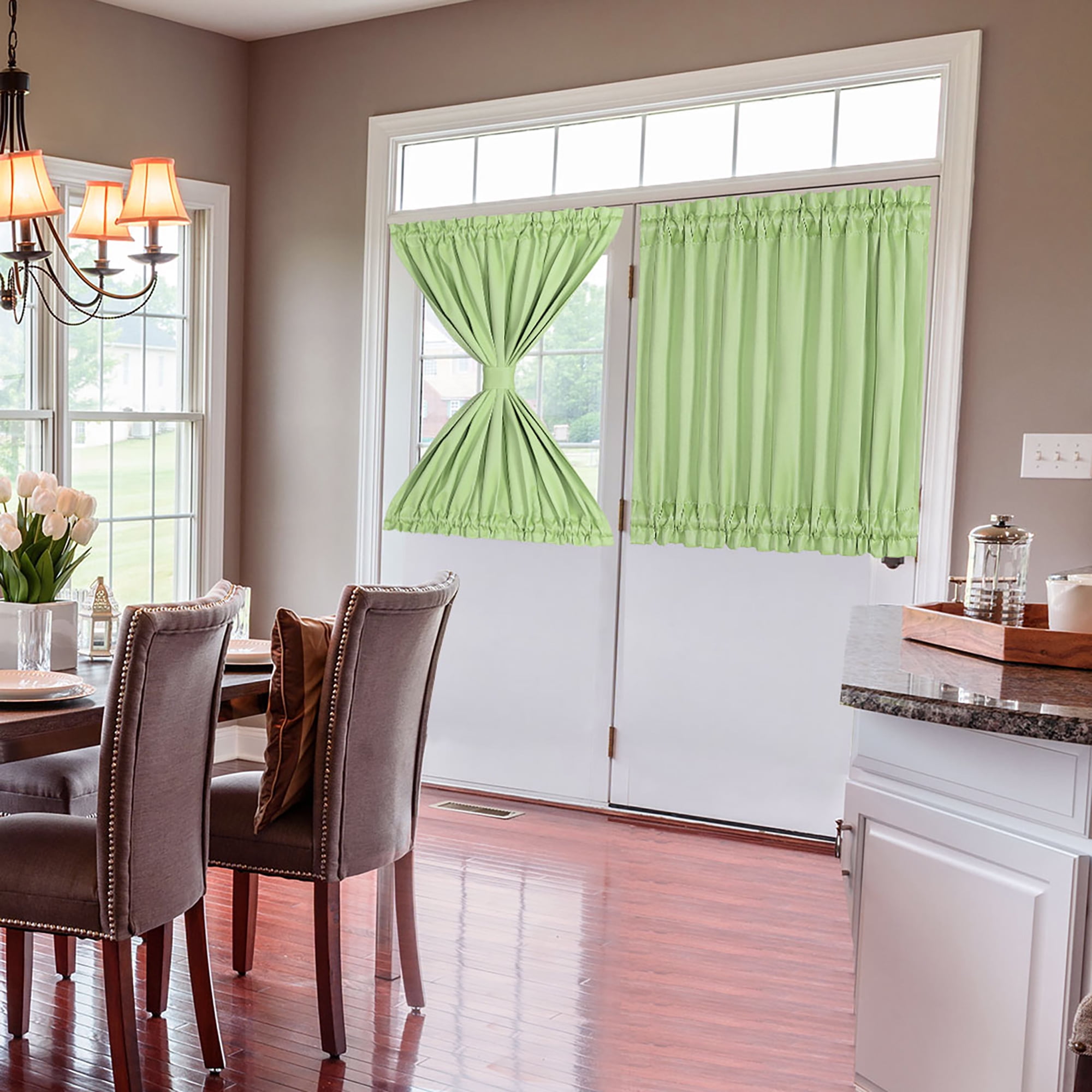 French Door Curtains Thermal Insulated Blackout Curtain Rod Door Window