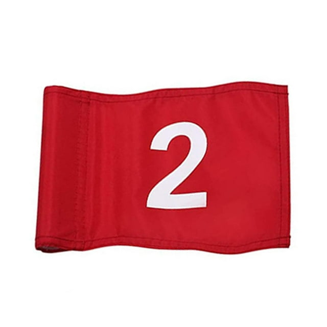 Langgg Drapeaux Rouges pour Intérieur et Extérieur Drapeau de Numéro Léger Options de Rangement Faciles pour Entraînement de Golf Drapeau de Golf Rouge No.2