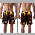 thumbnail image 3 of luoweisi Men's Beach Shorts Quick Dry Swim Trunks with Mesh Lining Halloween Black Cat 2XL, 3 of 5