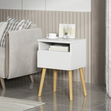 Set of 2 Modern Bedside Table Nightstand End Table with Drawer Storage Cabinet