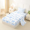 thumbnail image 2 of Manfei Blue Bowknot Twin Sheet Sets for Boys Girls, Cute Love HeartBedding, 3 Pieces, 2 of 5