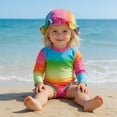 thumbnail image 2 of Girls Swimsuit One Piece Bathing Suit Cartoon Print Swimsuits with Matching Swim Cap Trianglar Cut for Toddlers Kids Swimwear 6-12 Months, 2 of 5