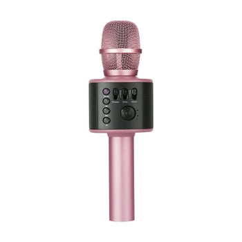 Core Innovations Wireless Bluetooth Karaoke Microphone with Built-in Speakers + HD  | Rose Gold