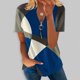 thumbnail image 1 of Fiudx Ofertas Flash Del Día Blusa Informal de Manga Corta con Cremallera y Cuello Redondo para Mujer, 1 of 5