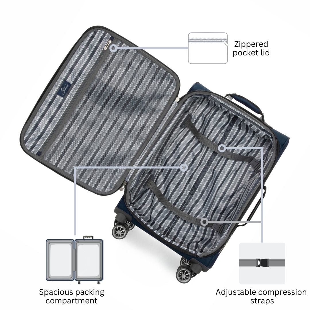 Skyway Luggage Epic Softside 20" 8 Wheel Carry-On Spinner, Adult
