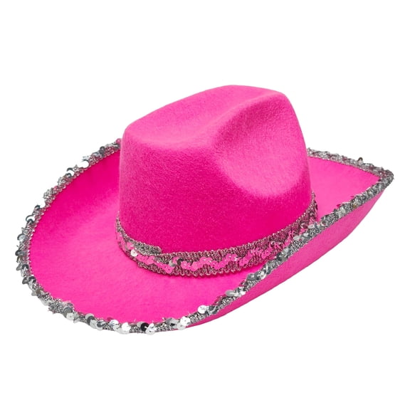 Cowgirl Hat Costume Accessory for Children, Pink and Silver, Halloween by Way To Celebrate