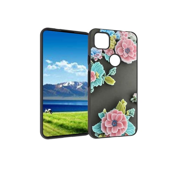 Compatible with Google Pixel 4A 4G Phone Case, Floral-33 Case Men Women, Flexible Silicone Shockproof Case for Google Pixel 4A 4G