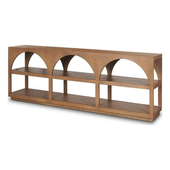 Bela Large Medium Brown Wood Arched Console Table