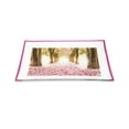 thumbnail image 3 of GAC Unique Landscape Design Rectangular Tempered Glass Serving Tray on Glass Ball Legs – 10x14 Inch – Break and Chip Resistant – Attractive Pink Colored Serving Platter, 3 of 4