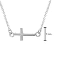 thumbnail image 3 of AeraVida Simply Sideways Faithful Gray Cross Charm Sterling Silver Necklace | Sideways Horizontal Cross Symbol Necklace | Unisex Cross Symbol Necklace | Christian Necklace Accessories, 3 of 6