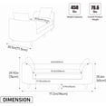 thumbnail image 2 of YWEN 77.2" Chenille End of Bed Bench Chaise Lounge, Upholstered Bedroom Bench with Arms & Bolster Pillows, Rubberwood Legs for Living Room Apartment Guest Room, 2 of 9