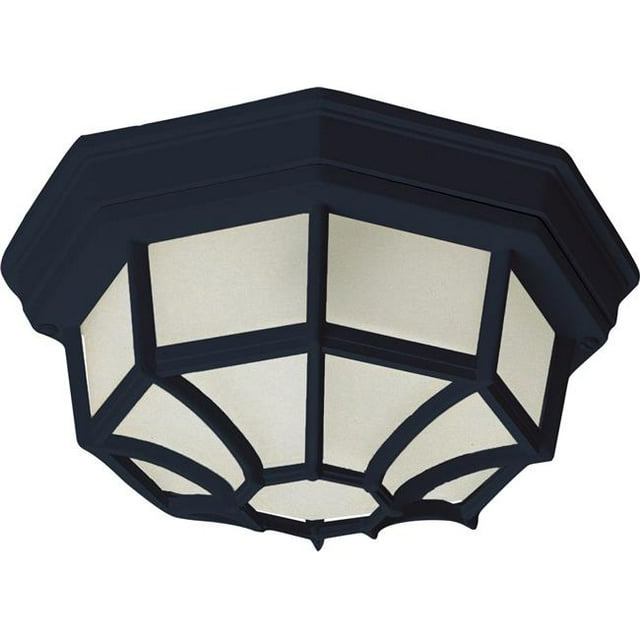 Maxim 67920BK 12 in. Signature LED One-Light Outdoor Outdoor Ceiling Flush Mount, Black
