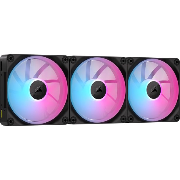 Ventilador Corsair iCUE LINK LX120 RGB 120 mm, paquete triple, negro