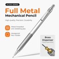 thumbnail image 3 of czcpp-4PCS Metal Mechanical Pencils Set with Case, 0.5mm & 0.7 mm Artist Pencil with 8 Tubes (480PCS) HB Lead Refills, 3 Erasers,9 Eraser Refills For Writing Drafting, Drawing, Black & Sliver, 3 of 4
