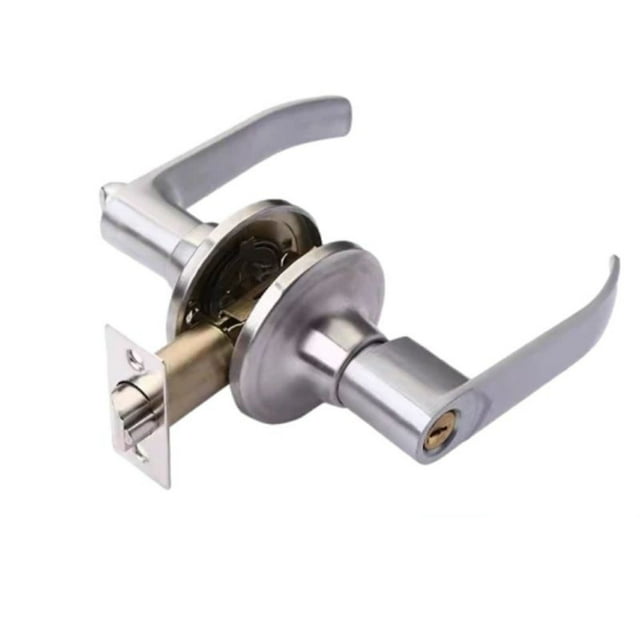 Cerradura de manija de puerta Industrial de 30 a 50mm, 3 palancas, cerradura de palanca de puerta de privacidad de cobre plateado y acero inoxidable para baño