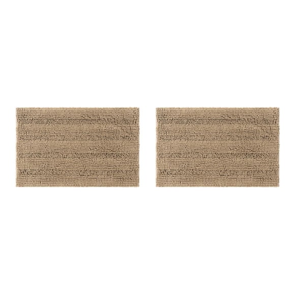 Injueey Alfombra de baño de poliéster que no se desprende, textura , buena sensación de paso, chenilla absorbente, camello de cocina Camello 2Conjunto