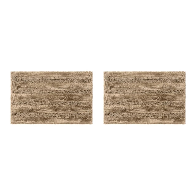 Bewildely Alfombra de chenilla que no se desprende Textura Buena sensación de pisada No daña el suelo Poliéster Absorbente Camel Camello 2piezas