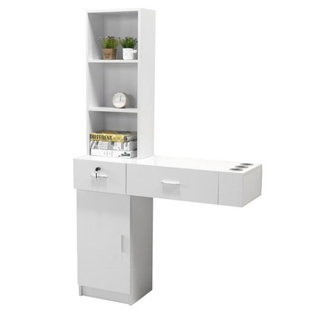 Beauty Bar Salon - UBesGoo Wall Mount Hair Styling Station Barber Cabinet Beauty Dest Salon Spa Equipment