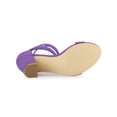 thumbnail image 5 of BLISSFUL STEP Women's Lace Up and Ankle Strap Block Heel Sandals Lavender 10, 5 of 7