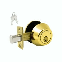 Brass Finish Grade 3 Deadbolt Door Lock With 2 SC1 Keys - Boxed Keyed Alike