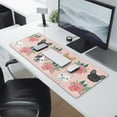thumbnail image 2 of Long Mouse Pads for Desk,Pink French Bulldog Flowers Florals Desk Mats on Top Of Desks, Desk Mouse Pad Extra Large with 3mm Non-Slip Base and Stitched Edge for Gaming,Office,Work,Home 31.5"x11.8", 2 of 6
