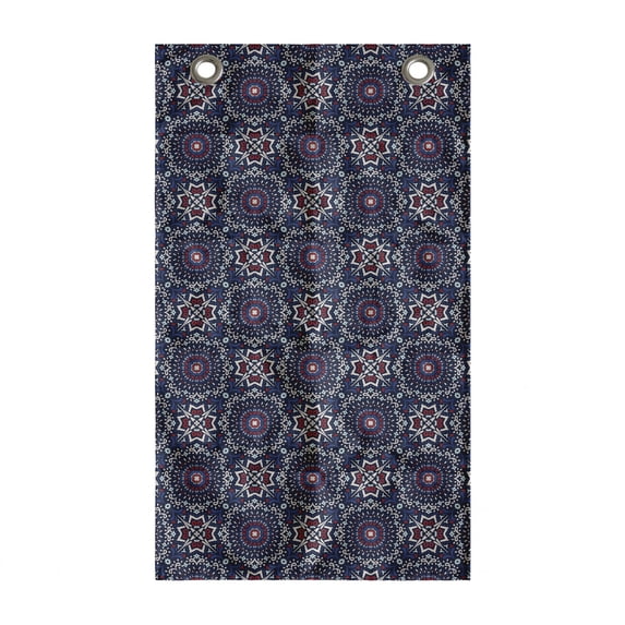 Boho Hanging Pocket Organizer, Folk Mediterranean Style Complex Jumble Motifs, Printed Polyester Storage Bag with Pockets, 21" x 31", Indigo Multicolor