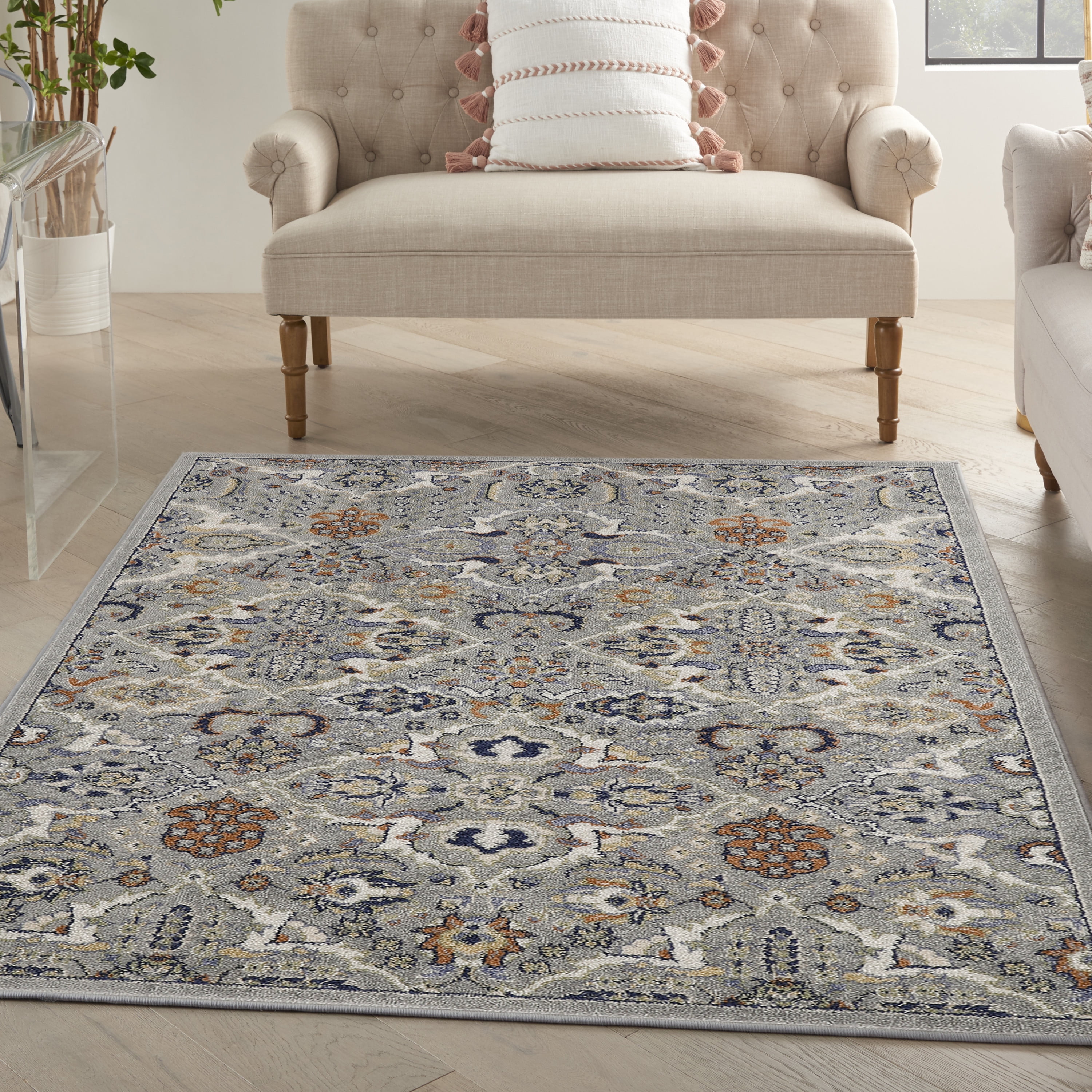 Nourison Home Allur All-over design Grey 4' x 6' Area Rug, Easy ...