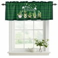 thumbnail image 2 of 2 Pack Valances for Windows, St. Patrick's Day Window Valances for Living Room/Bedroom/Bathroom, Lucky Gnomes Shamrock Green Retro Light Filtering Kitchen Curtain Valance 42"W x12" L, 2 of 9