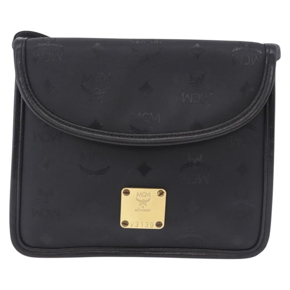 Pre-Owned MCM Visetos Leather Black Leather Clutche & Pouche Bag