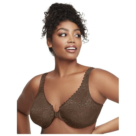 

Glamorise Full Figure Plus Size WonderWire Front-Closure Stretch Lace Bra Underwire #9245