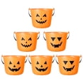 thumbnail image 4 of Cabilock 6 unids Halloween Truco o Trate Calabaza Bucket Bucket Candy Holder Papa Partido Favor Favor With Handing Party Supplies (Orange), 4 of 5