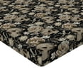thumbnail image 4 of Ambesonne Gothic Fitted Sheet, Floral Skulls Flowers Leaves, King Size, Charcoal Grey and Dark Tan, 4 of 5