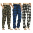 thumbnail image 1 of LANBAOSI 3-Pack Men Plaid Pajama Pants PJ Microfleece Pajama Lounge/Pants Set Male Sleepwear PJs with Pockets Size Large, 1 of 7