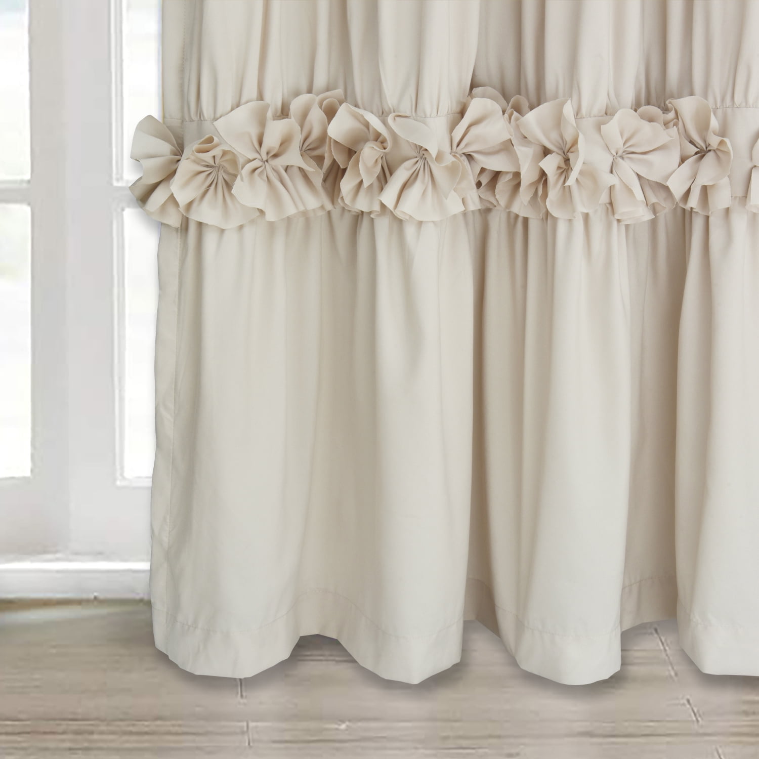 HIG Uptown Modern Camel Solid Print Geometric Rod Pocket Blackout Curtains, 54" x 84" (2 Panels)
