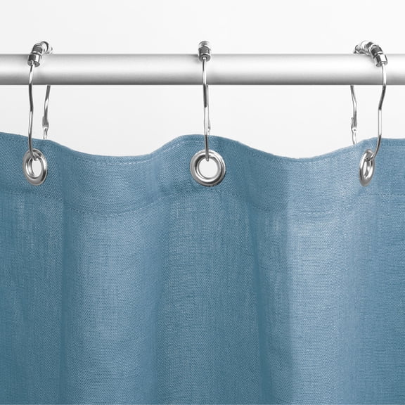 Natural Linen 36x74" Stall Shower Curtain - Luxurious Leakproof curtain for Tub, Bath and Stall Showers, Made in the USA - Sky Blue