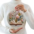 thumbnail image 3 of DIY Floral Book Embroidery Kit for Beginners, Hand Sewing Art Craft with Threads & Needles for Home Wall Decor, 3 of 8