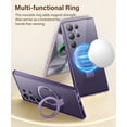 thumbnail image 4 of for Samsung Galaxy S24 Ultra Case with Magnetic Ring Stand,[Compatible with MagSafe][Military Drop Protection] Shockproof Protective Slim Phone Case for S24 Ultra, Clear Purple, 4 of 18