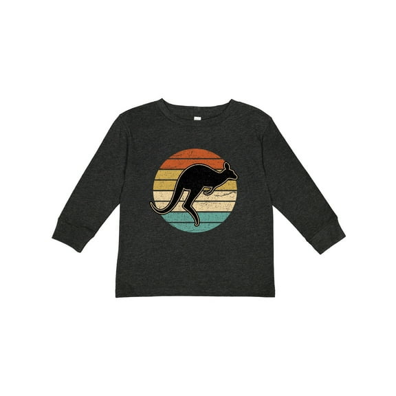 Inktastic Kangaroo Retro Australia Boys or Girls Long Sleeve Toddler T-Shirt