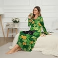 thumbnail image 3 of Xoenoiee Cat Shamrock Print Women's Long Sleeve Nightgown Full Length Sleepwear Button Down Long Sleepshirts St. Patrick's Day Henley Sleep Dress Mumu Dress, S, 3 of 7