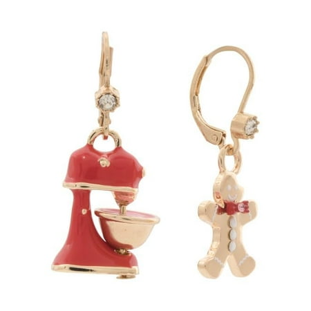Betsey Johnson Gingerbread Mixer Mismatched Earrings