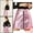 Pink, variant on Unique Bargains Women's Metallic Zipper Front High Waist Holographic Mini Short Skirt