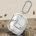thumbnail image 4 of Dwitch Case for Galaxy Buds 3 / 3 Pro, Clear TPU Transparent Case with Secure Lock Keychain,White, 4 of 7