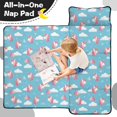 thumbnail image 4 of Unicorn and Head Blue Pattern Teens Toddler Nap Mat with Pillow, Sleeping Mat Bag for Preschool Daycare 51"x22", 4 of 6