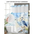 thumbnail image 4 of No Hook Cloth Fabric Shower Curtain with Snap in Liner, Coastal Birds Waterproof Shower Curtains Set with See Through Top Window, Blue Sky Heron Seabird Tropical Beach Bath Curtains Shower 48"x72", 4 of 6