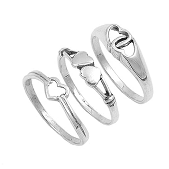 Heart Purity Promise Set Infinity Knot Ring .925 Sterling Silver Band Jewelry Female Male Size 9