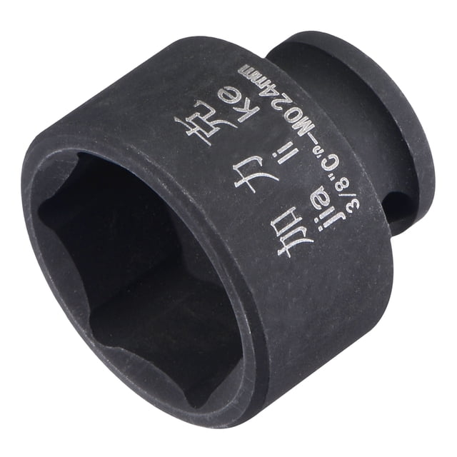 Unique Bargains 3/8" Drive 24mm 6-Point Impact Shallow Socket CR-MO