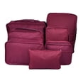 thumbnail image 3 of Vercord 7 Set Travel Packing Organizers Cubes Luggage Suitcase Organizer Bags Clothes Underwear Cube Shoe Pouch Pack Burgundy, 3 of 5