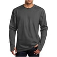 thumbnail image 2 of QSXADF Long Sleeve Workout Shirts for Men Athletic Tees Thumbhole Solid Lightweightful Crew Neck Long Sleeve Base Layer Athletic Top Men's Fall Winter Tops, 2 of 6