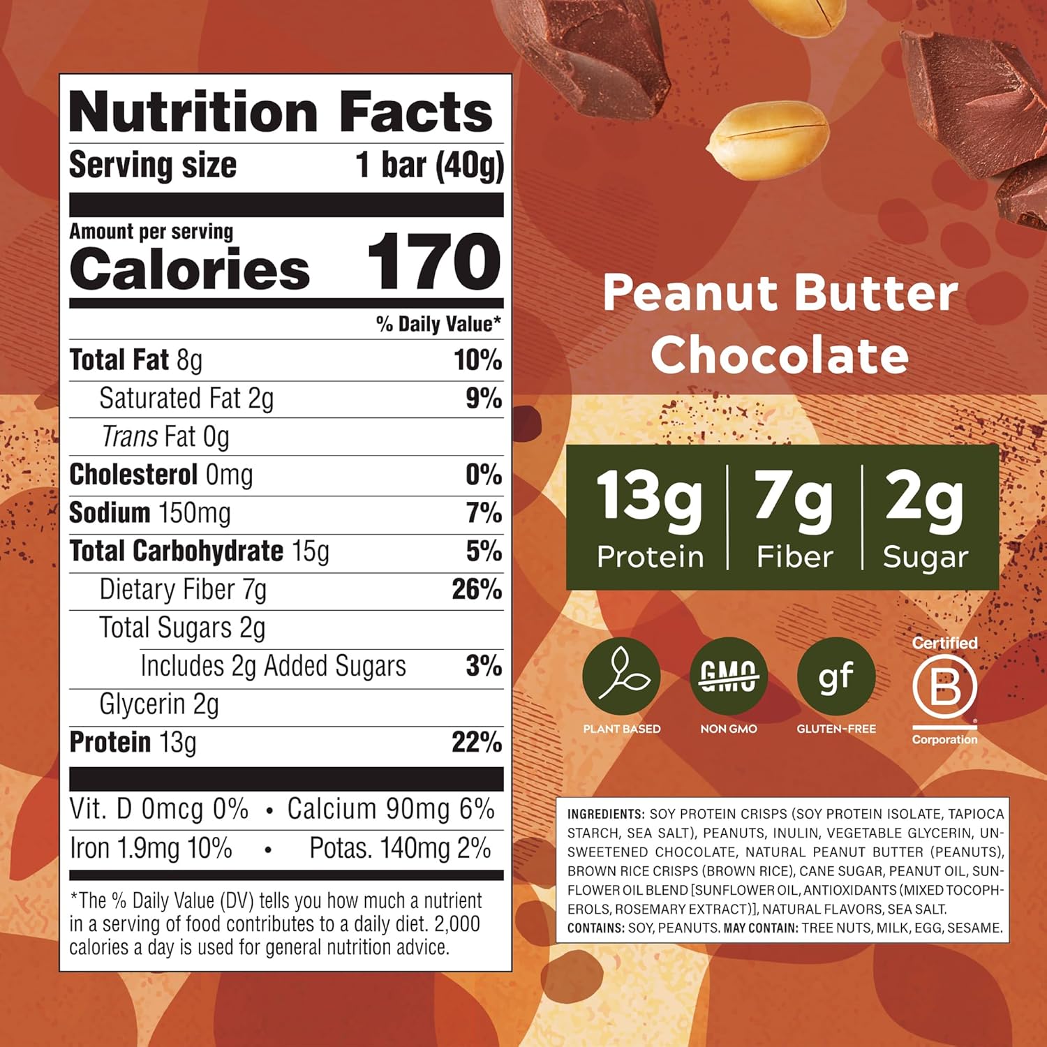 (Pack of 6) SimplyProtein Peanut Butter Chocolate Bar Snack 4 Pack 5.64 Oz